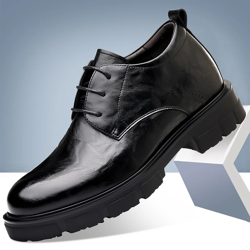 

Модная джентльменская повседневная кожаная обувь, увеличивающая рост интерьера, деловая рабочая обувь в британском стиле