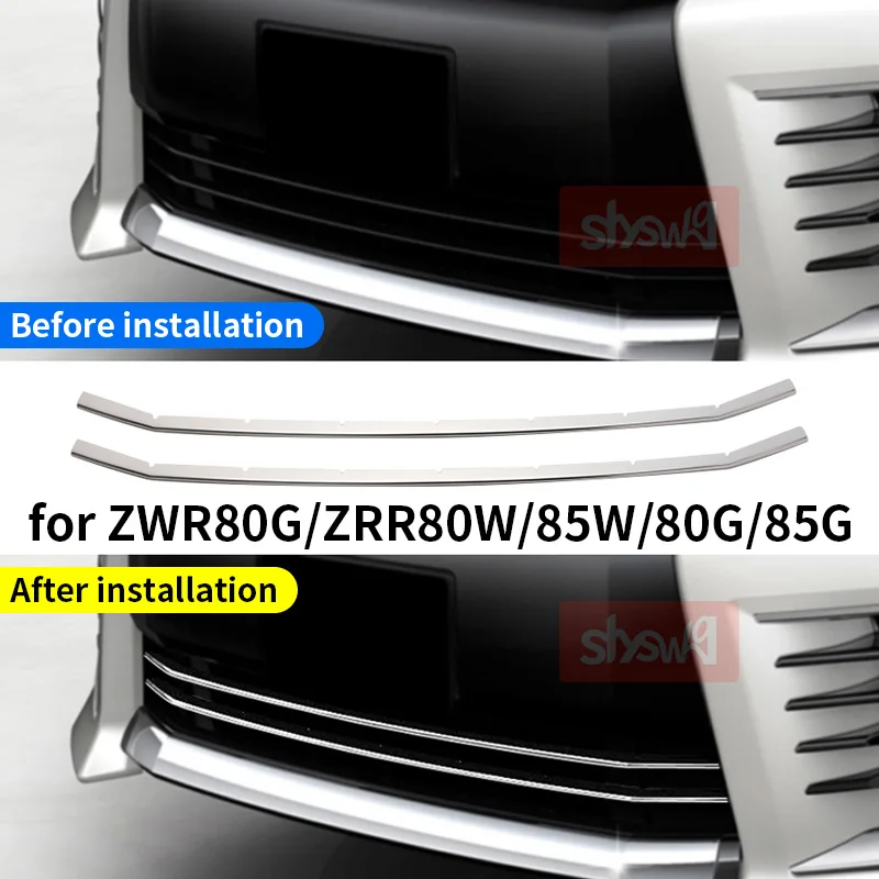 2 PCS Front Bumper Grille Molding Trim For Toyota Voxy ZS 80 ZWR80G ZRR80W 85W 80G 85G 2014 2015 Car Exterior chrome Accessories