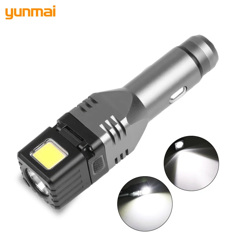 Flashlight Portable Safety Hammer Foldable Car Rechargeable Flashlight Battery Charging Units Charging & Starting System