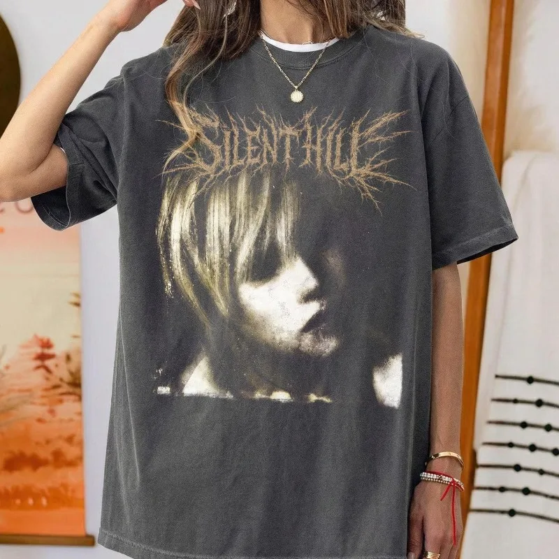 Y2K Horror Game Retro T-shirt, Survival Horror T-shirt for Men, Summer New Unisex T-shirt