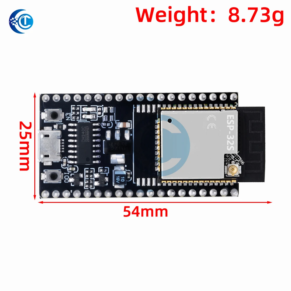 لوحة تطوير ESP32S/ESP-32U (CH340): بلوتوث واي فاي لاسلكي، ثنائي النواة + مضخم طاقة وفلتر (مايكرو USB)