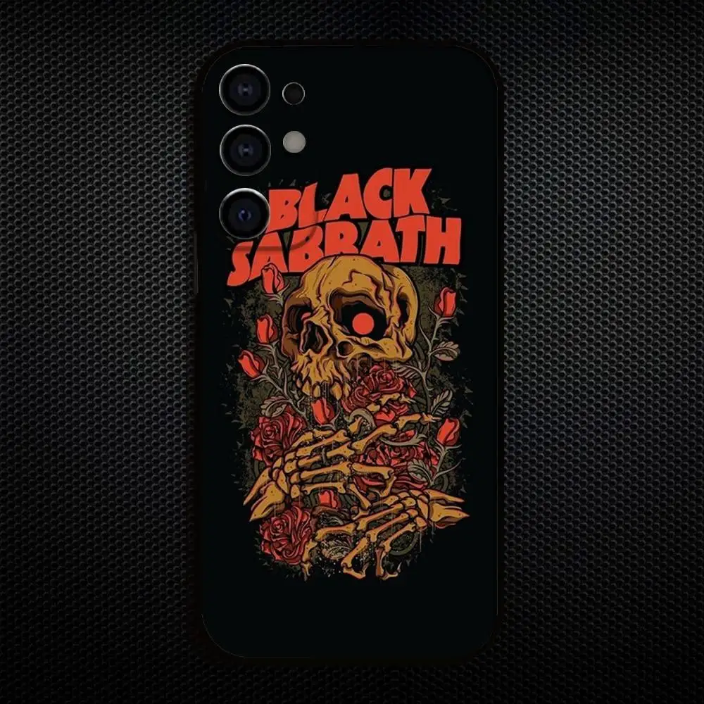 حافظة هاتف B-Black S-Sabbath Band لهاتف سامسونج S25، S24، S21، S22، S23، S30، Ultra، S20، Plus، Fe، Lite، Note، 10,9,5G غطاء أسود