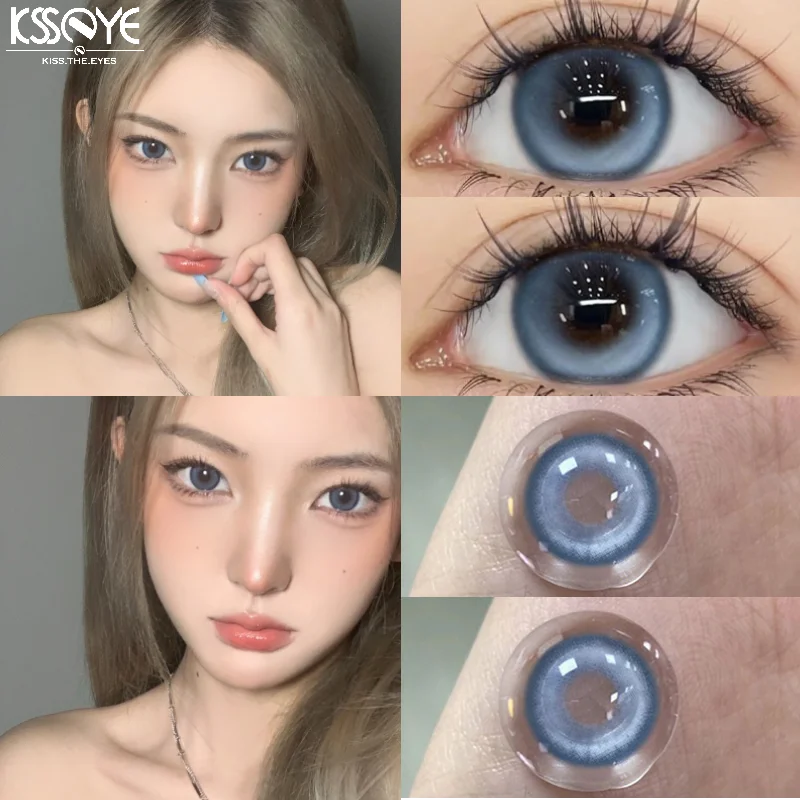 KSSEYE 2pcs Color Contact Lenses Blue Natural Pupils High Quality Brown Circle Lense Beauty Fashion Health Lens Cosmetics Yearly