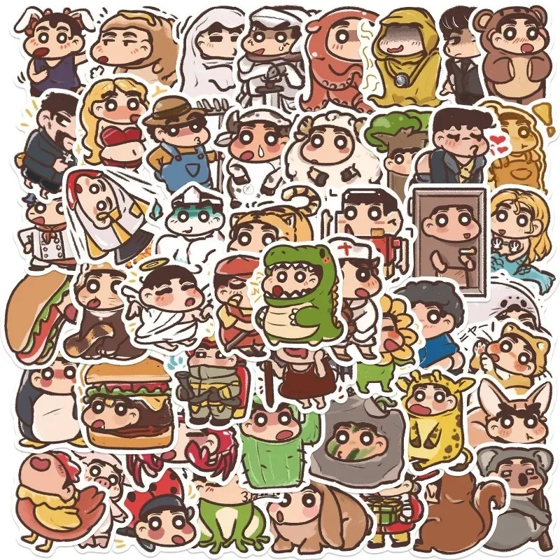 Crayon Shin-chan Waterproof Sticker DIY Shin-chan 100pcs Gourmet 50/60/80pcs Funny Luggage Decoration Skateboard Sticker