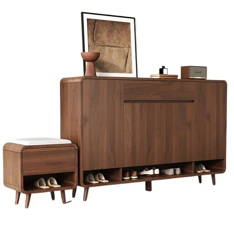 

All solid wood shoe cabinet home door new Chinese entrance cabinet