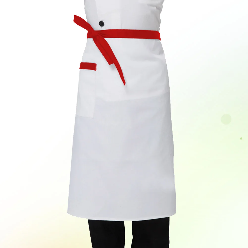 

Chef Apron Short Waist Unisex Cotton Polyester Waitress Kitchen Multicolor Easy Wash