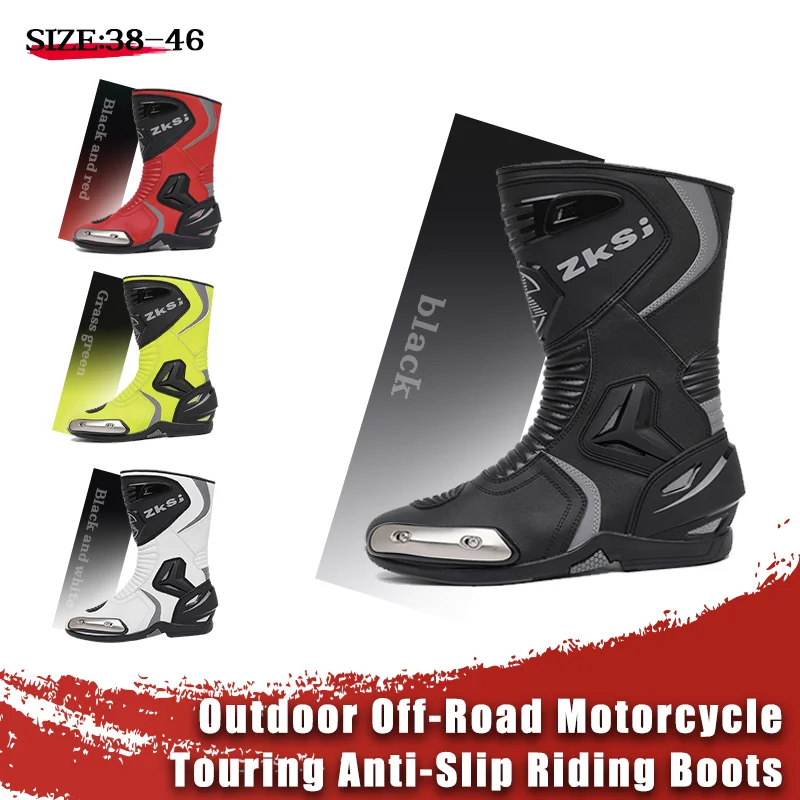 

Motocross Boots Men Anti Slip Motorcycle Shoes Dirt Bike Boots UTV&ADV Motorcycle Boots Sport Touring Protection Riding Gear 5 s