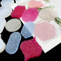 DIY Diamond Listing Crystal Epoxy Resin Mold Aromatherapy Pendant Soap Keychain Hangtag Silicone Mold