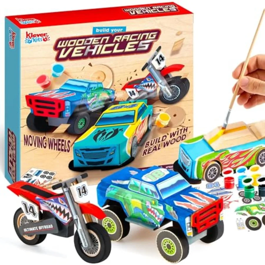 

Craft Kit Build and Paint Your Own Wooden Race Car Art and Craft Kit DIY Toy Make Your Own Car Truck Toy Construct and Paint Ki