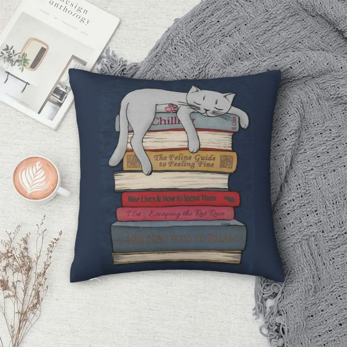 

How To Chill Like A Cat Pillowcase Polyester Pillows Cover Cushion Comfort Throw Pillow Sofa Decorative Cushions Used for Home