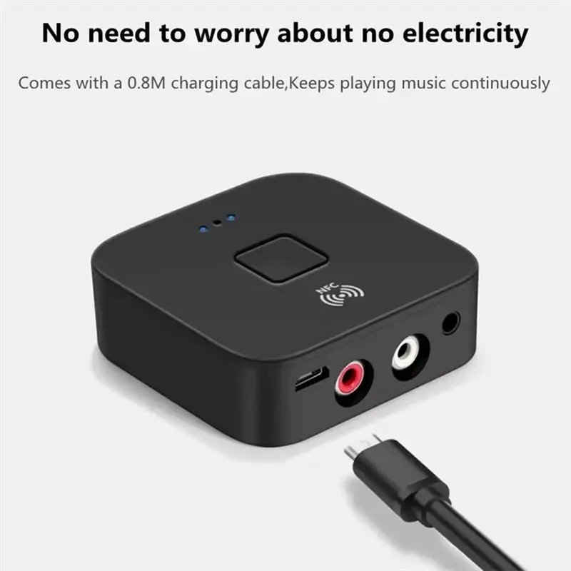 A42Z-Bluetooth 5.0 RCA Audio Receiver 3.5Mm AUX Jack Stereo Music Wireless Adapter Mic Speakers Amplifier Auto On/OFF
