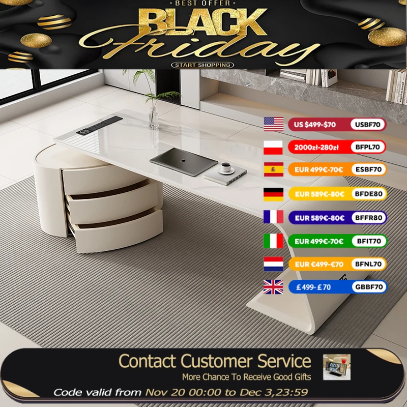 

Эстетический дизайнерский стол для руководителей, белые принадлежности, ящики для комнаты, высота рабочего стола, современная офисная мебель Mesa De Escritorio