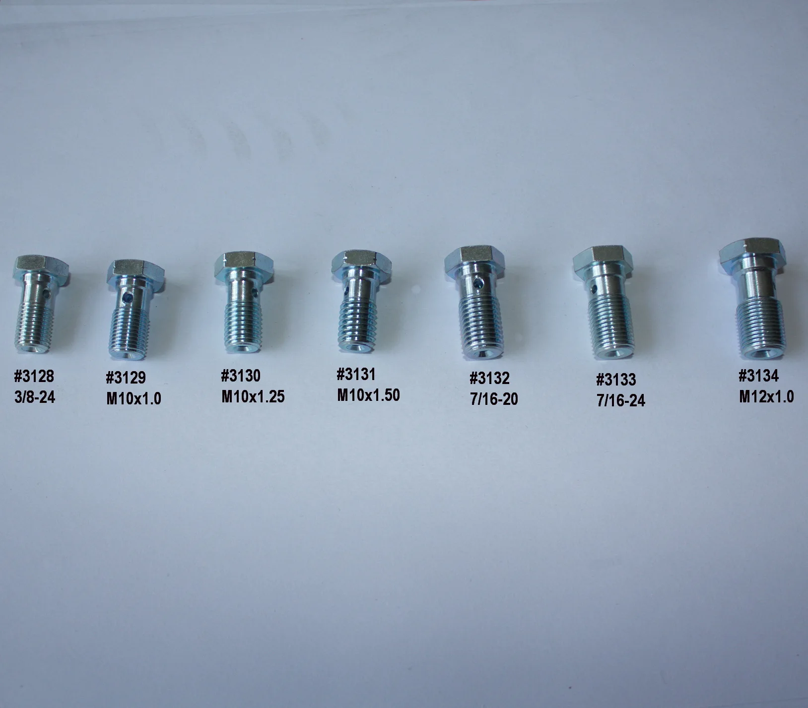 Jednośrubowe śruby banjo z cynkiem 3/8-24, M10x1, M10x1,25, M10x1,5, 7/16-24, 7/16-20, M12x1 do automatycznych/cylindrowych hamulców silnikowych