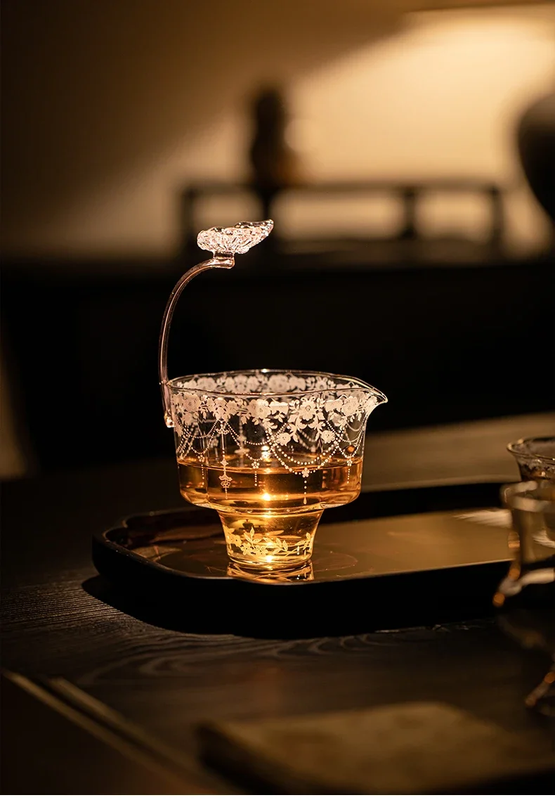 Butterfly Heat-Resistant Glass Fair Cup High-Value Exquisite Women's Water Cup Tea Brewing Cup Tea Divider