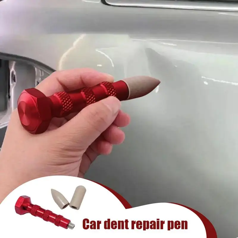 Knock Down Dent Tool Car Body Dent Removal Tools With 2 Heads Tips Aluminum Dent Repair Pen For Auto Body Doors Front Roof Dent