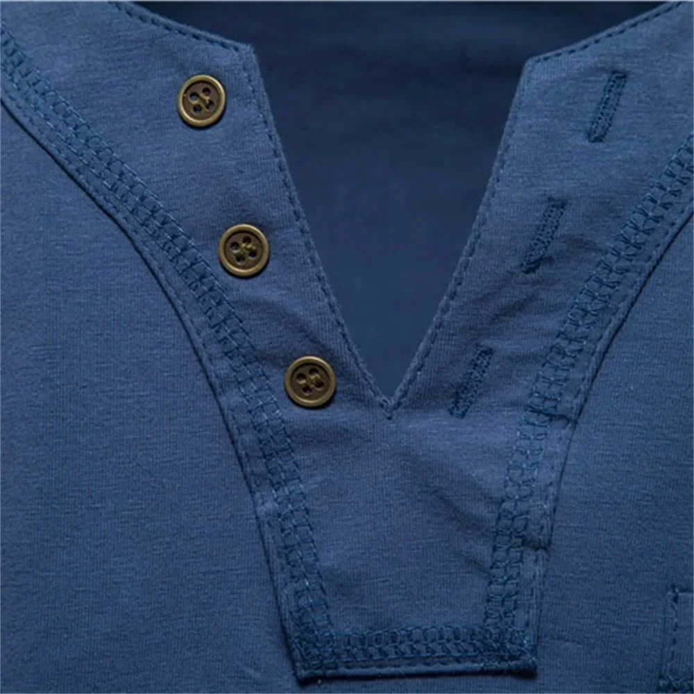 Koszulka męska na lato 2024, wysokiej jakości, 100% bawełna, casualowa, gładka, z dekoltem w serek, klasyczna odzież męska, topy, t-shirt. — zdjęcie 6