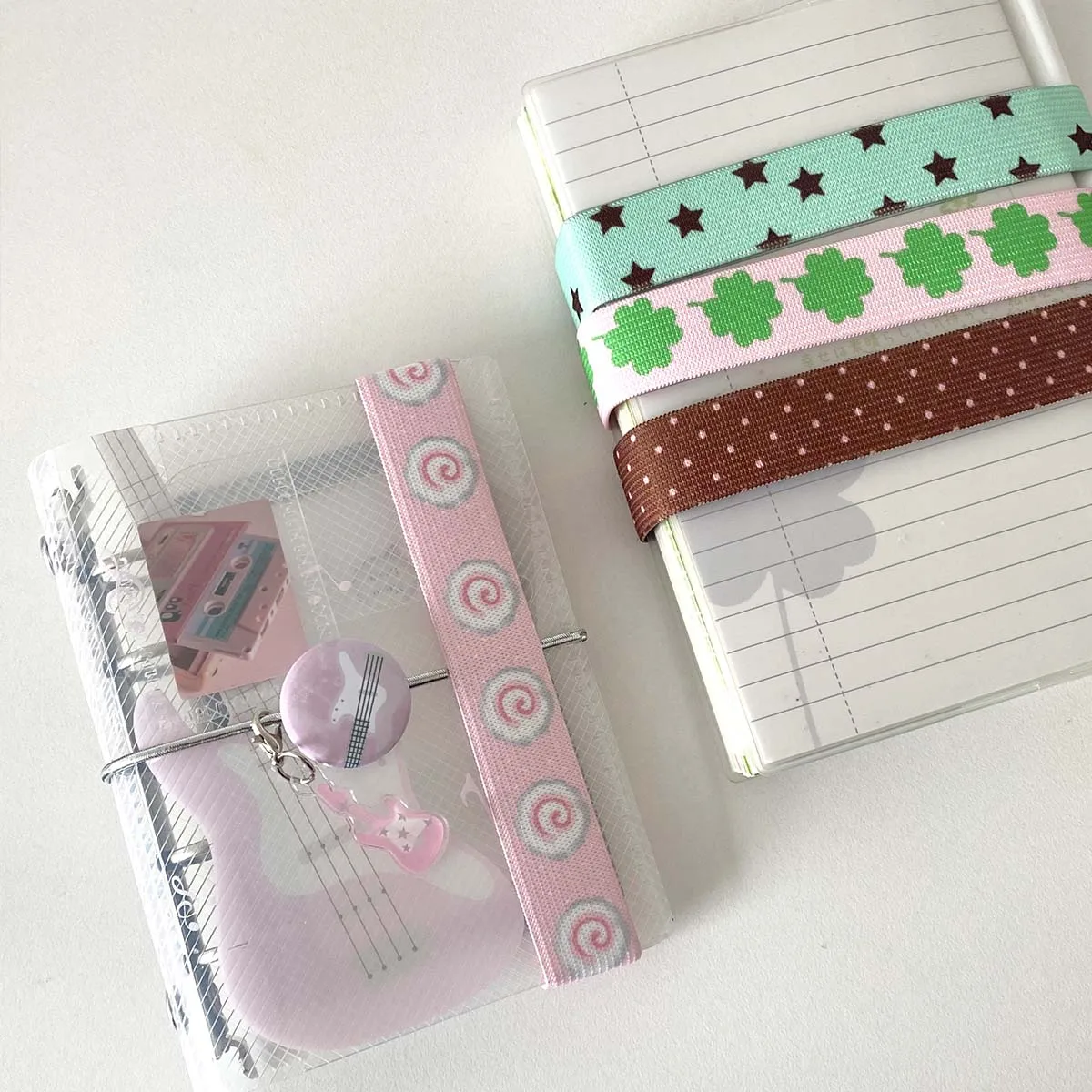 WAKAWAKA Cute Star Decoration Elastic Strap for A7 M5 Planner Notebook INS Style Storage Accessory Kawaii Straps for Scrapbookin