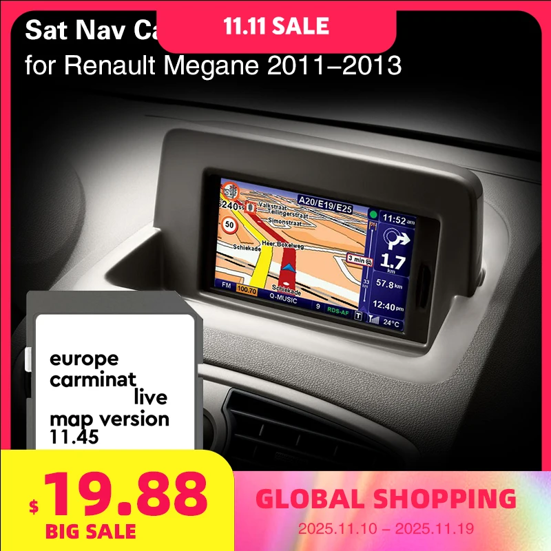 

Carminat Live 11.45 Use for Renault Megane 2011 2012 2013 Car GPS Sat Nav Navigation SD 8GB Memory Card