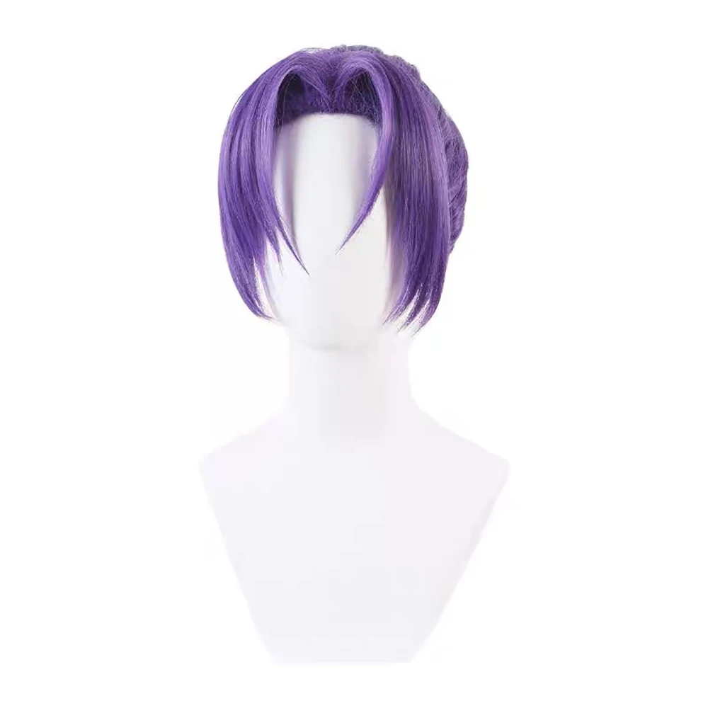 HAIRJOY Synthetic Hair Wig BLUE LOCK Mikage Reo Cosplay Wig Purple Cosplay Wig One-piece Ponytail Hairpin Rose Net