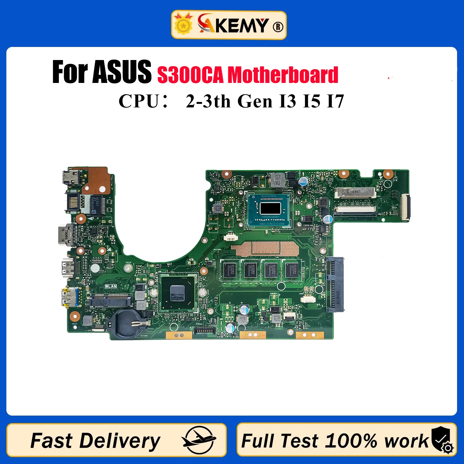 

Материнская плата для ноутбука S300CA для ASUS S300C S300CA, материнская плата для ноутбука с процессором I3 I5 I7, 100% тестирование, ОК, быстрая доставка, высокое качество