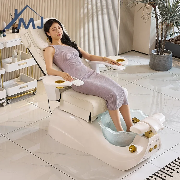 Luxury Throne Nail Salon Pedicure Spa Chair Foot Spa Massage With Pump Drain