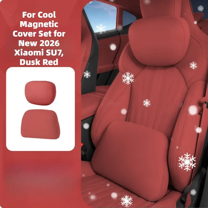 For Magnetic Hidden Cool Neck Support Headrest Cushion Fit 2026 Xiaomi SU7, Car Interior Decor Accessories
