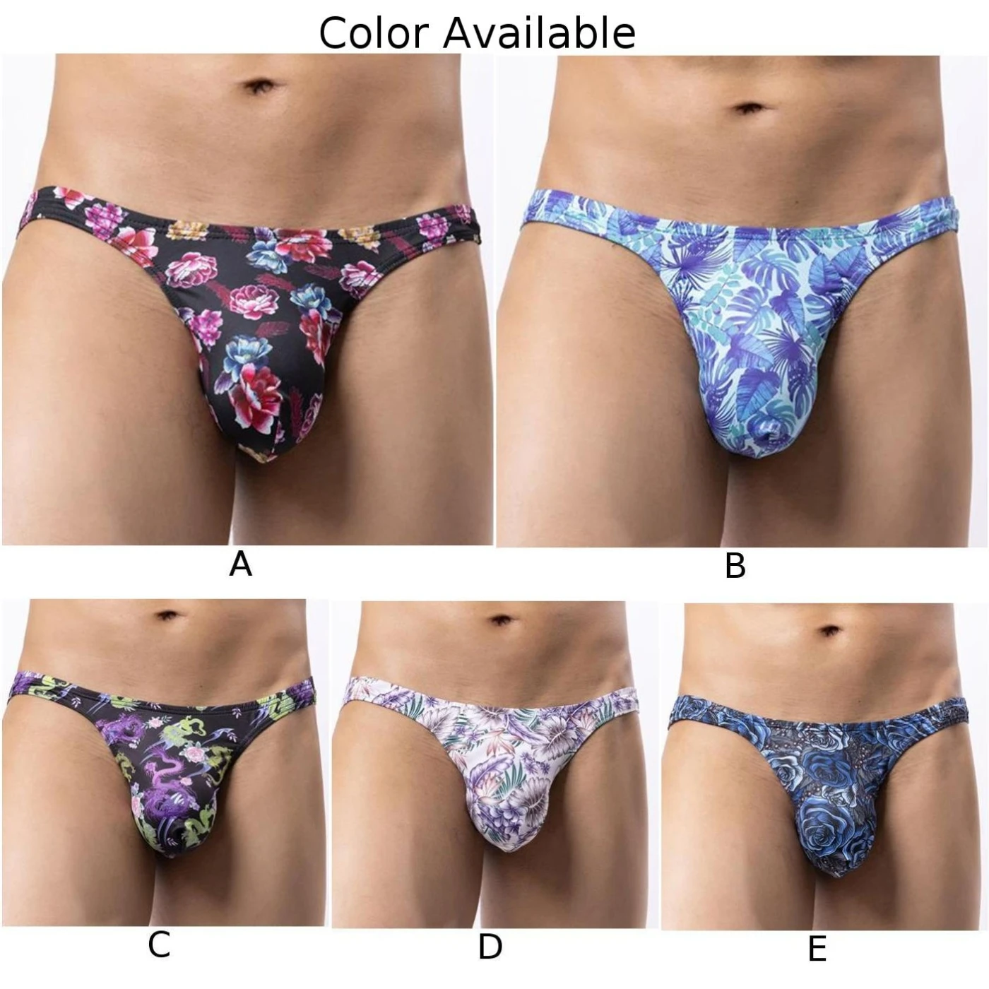 Casual Printed Men T-panties Thongs Low Waist Underwear Comfortable Soft Bulge Pouch G-strings Stretch Briefs