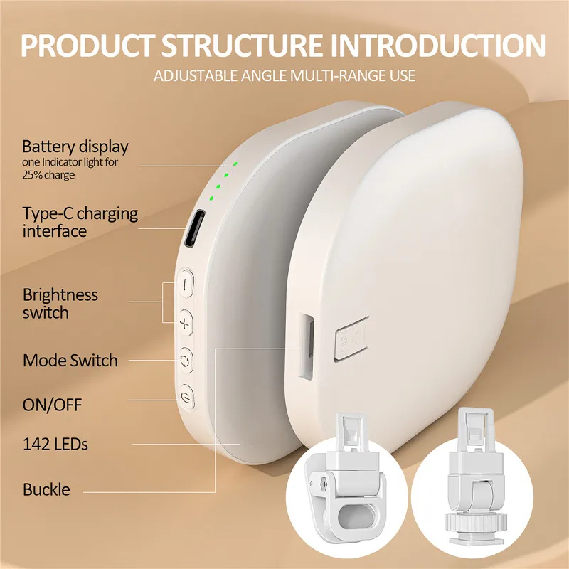 Smartphone Selfie Light Selfie Video Conference Light Portable LED Light Compatible 3000-6500K For Cell Phone IPad Laptop Camera