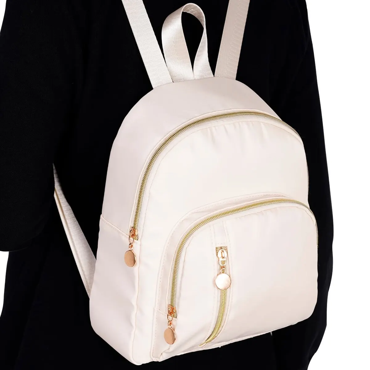 Beige Classic Large Capacity Backpack For Women