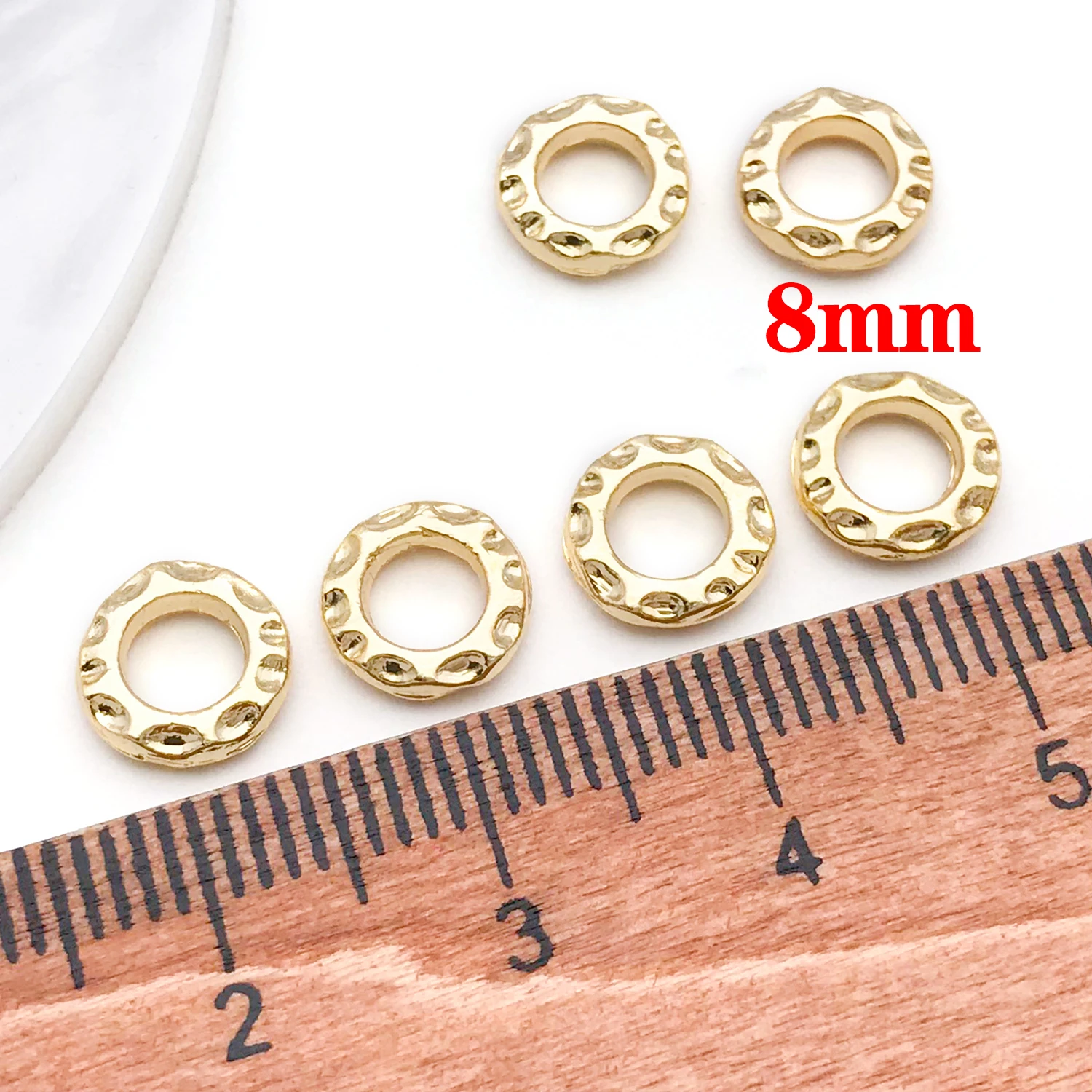 20 قطعة 18K الذهب الحقيقي مطلي النحاس خزر عازل ، حبة فاصل ل سوار ذاتي الصنع قلادة أقراط صنع المجوهرات اكسسوارات