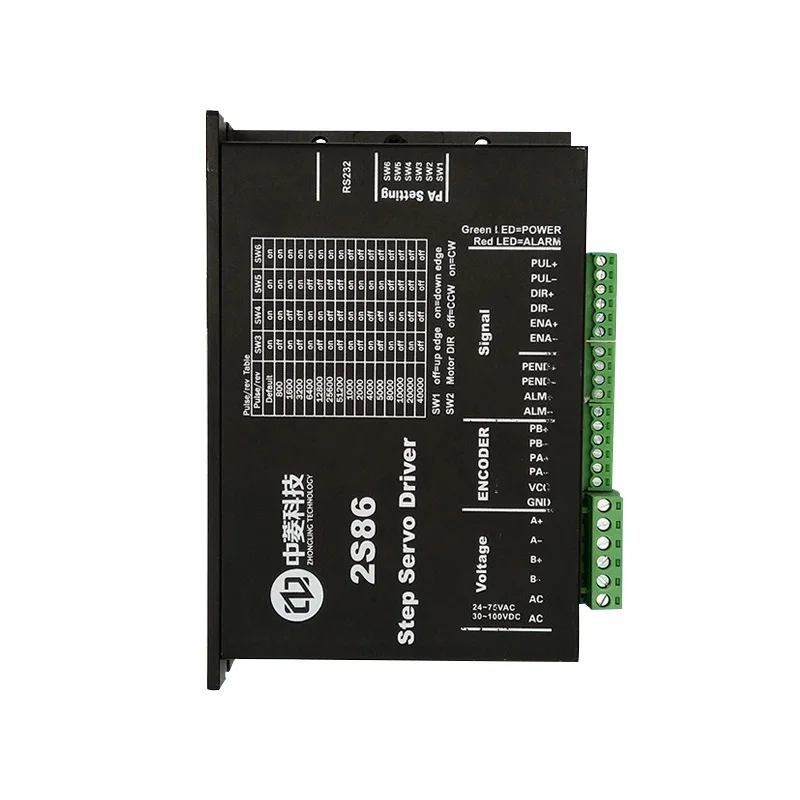 Shen Zhen ZLTECH 2 Phase 2S86 DC 36/48, AC 27-75 1-8A Send Pulse Alone Analog IO signal Speed Control Stepper Motor Driver