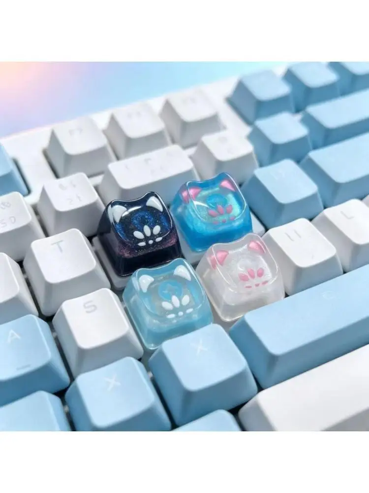 Y1UB OEM R4S Resin Cats Keycap for Keyboards Customs Desk Setups Decoration