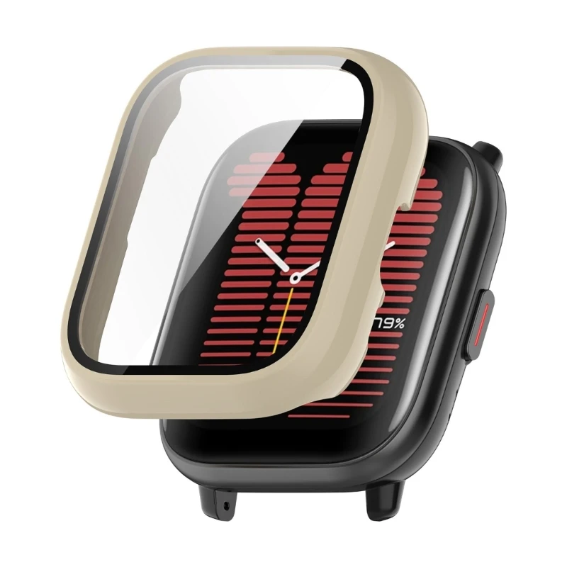 Stylish PC+Glass Cover Full Coverage Protective Cover Protector for Active Smartwatch Guards Against Dust & Scratches