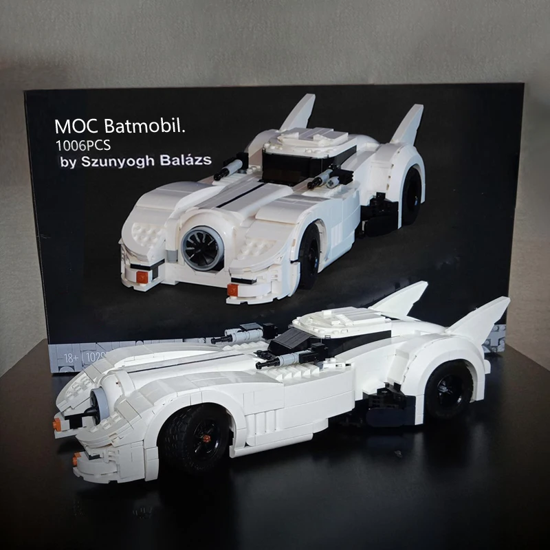 

НОВЫЙ Creative Expert The ICONIC MOC - # BatWhite 1980. Модифицированные строительные блоки. Модель автомобиля «Летучая мышь». Кирпичи «сделай сам», игрушки, подарки.
