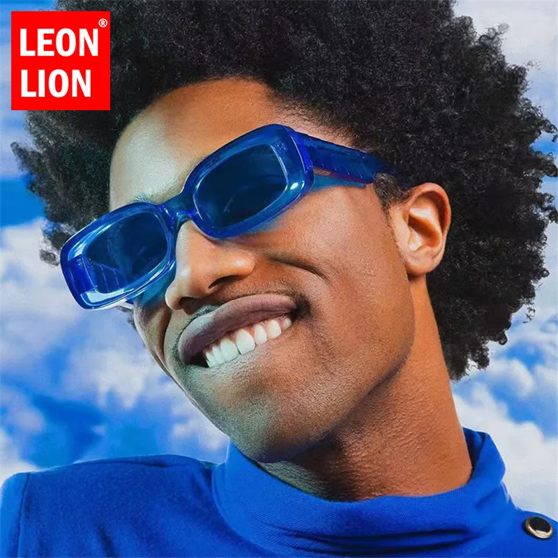 LeonLion 2023 Square Retro Sunglasses Men Small Luxury Eyewear Men/Women Brand Designer Glasses Women Gafas De Sol Mujer UV400