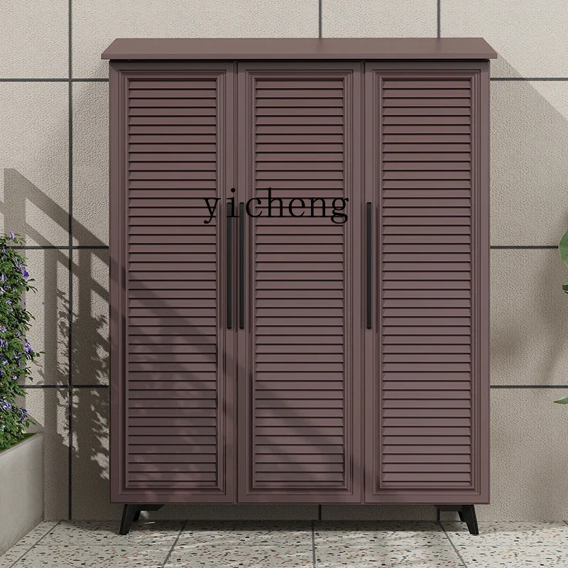 Waterproof and Sunproof Aluminum Alloy Multi-functional Doorway Miscellaneous Shoe Cabinet Villa Integrated Storage Cabinet