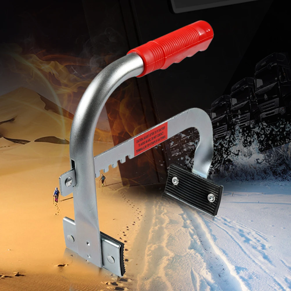 Portabatteria per sollevatore Portabatteria per auto a larghezza regolabile con cuscinetti in gomma Portabatteria per carichi pesanti Strumento per la rimozione della batteria per auto