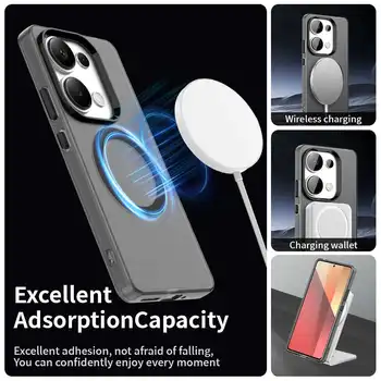 כיסוי מגנטי ל-Poco M6 Pro / M6 4G - Magsafe Wireless Charge Case ל-Xiaomi PocoM6 M6Pro - Poko Little M6 Pro M 6 - מגנטי 10 best sales m6 פרו - №6