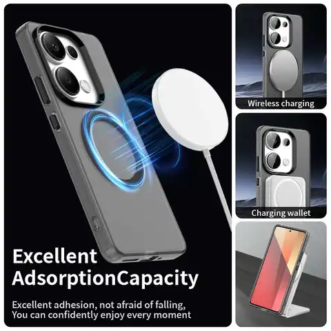 पोको M6 प्रो / M6 4G केस के लिए मैगसेफ वायरलेस चार्जिंग केस Xiaomi PocoM6 M6Pro पोको लिटिल M6 प्रो M 6 मैग्नेटिक कैंडी कवर के लिए 10 best sales एम6 प्रो - №6