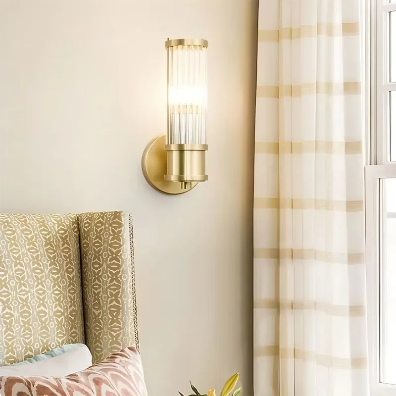 Indoor Modern Minimalist Wall Lamp Wall Decor Light for Living Room Hotel Natural Headboard Metal