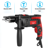 2 in 1 Electric Impact Drill Hand Drill 3000RPM 850W Pure Copper Motor 360° Rotating Handle Depth Gauge 13mm Chuck Hammer Drill