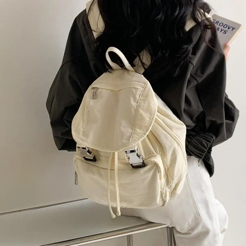 Fashion Nylon Backpack For Women Girls School Bags 2024 Boutique Spanish Travel Bagpacks Female Bolso Hombro Mujer Mochilas