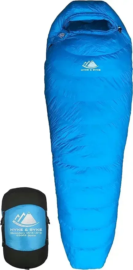 Hyke & Byke Quandary 15°F Cold Weather Mummy Hiking & Backpacking Sleeping Bag - Duck Down 650 FP 3