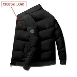 Customize Your Logo With Men's Warm Parka DIY Printed Down Jacket Autumn New Men's Cotton Jacket