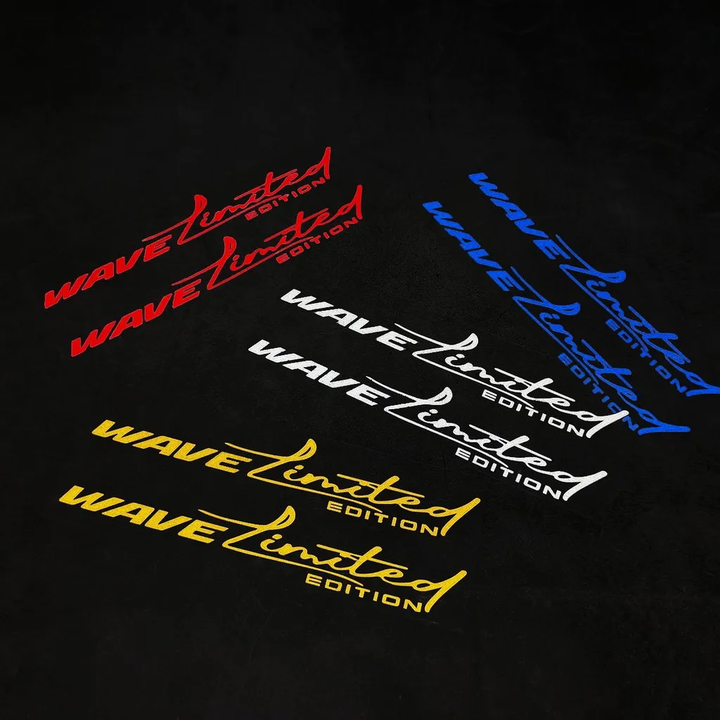 2PCS Wave Limited Edition Sticker Set, Multicolor Waterproof Vinyl Decal for Motorcycle Bike Decoration