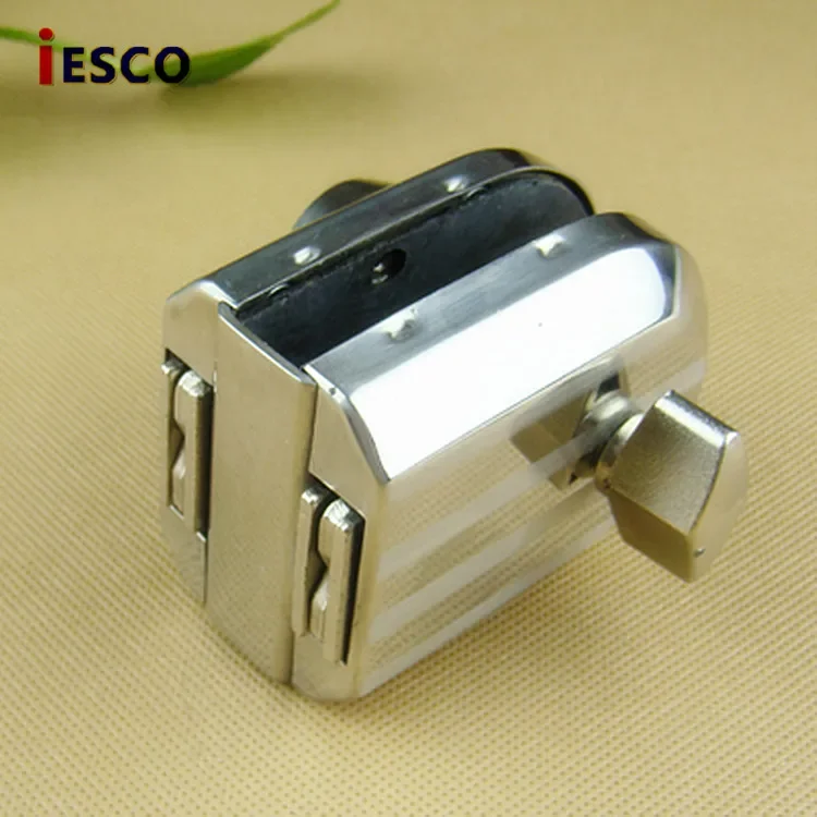 Stainless steel bolt lock, glass door, glass door lock, the central opening, with a single button hook lock