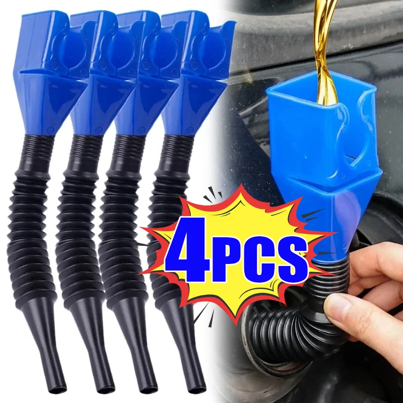 1/2/4pcs Telescopic Car Refueling Funnel Universal Engine Oil Gasoline Filter Transfer Funnels Tool Foldable Portable Funnels