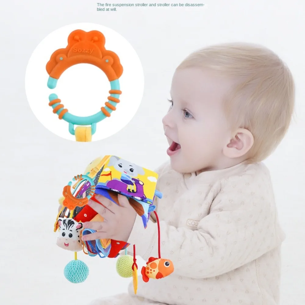 Triangle Sensory Toys For Toddler Cartoon Creative Montessori Rope Toy Animal Colorful Pull String Teether Toy 0-12 Months