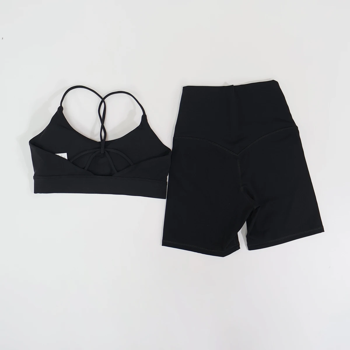 Sommer 2-teiliges Damen-Sportset mit überkreuztem Rücken, bequeme Yoga- und Fitnesskleidung, Sportbekleidung, BH und Trainingskleidungsset – Detail 17