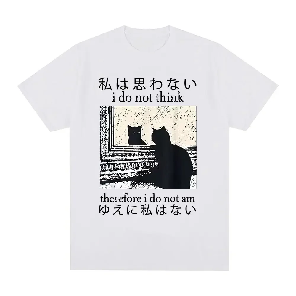 Hot Sale I Do Not Think Funny Printed Women Tee Japanese Cat Meme Short Sleeve Crew Neck Women Casual Daily High Quality Y2k Tee